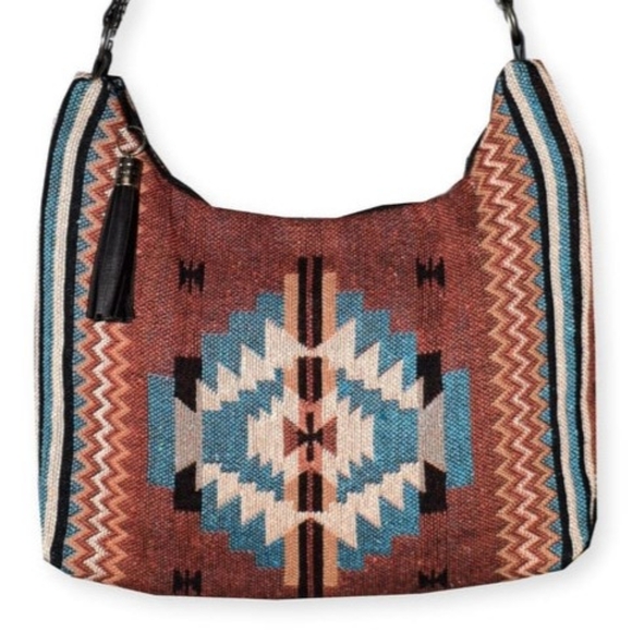 Gypsy Crossbody Bag - Southwest Style - Ethnic Inspired Design - Soft Cotton - Picture 2 of 8